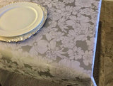 Silver Chantilly Oilcloth Tablecloths