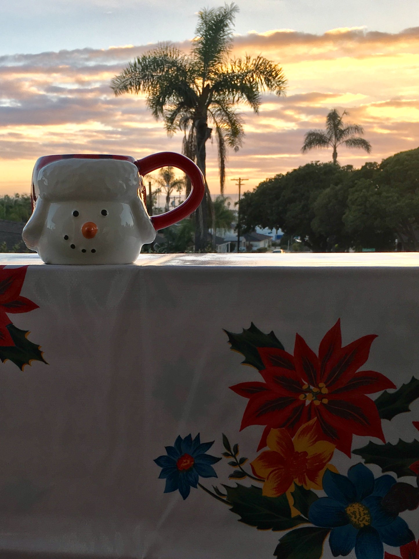 White Vintage Christmas Oilcloth Fabric