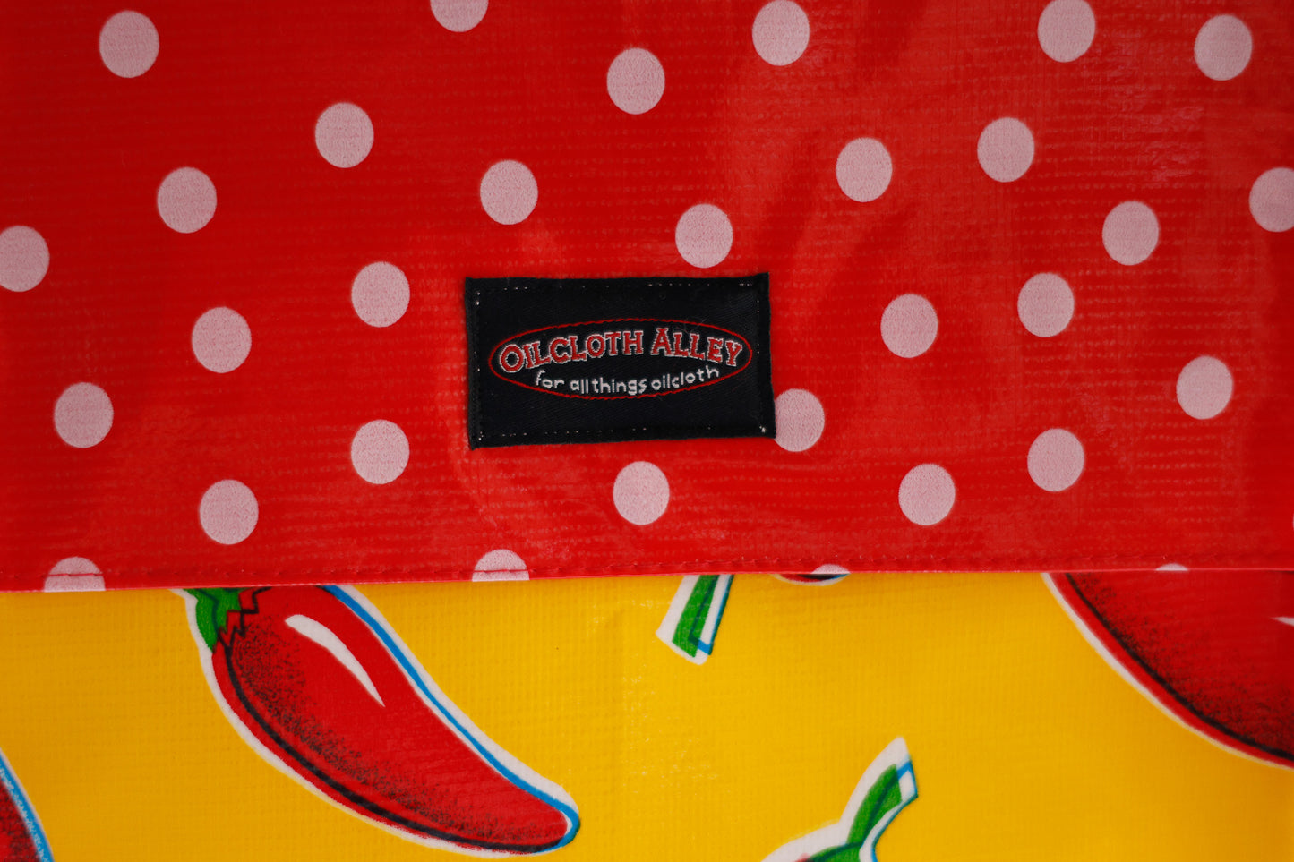 Oilcloth Insulated Lunch Bag - Yellow Chilis