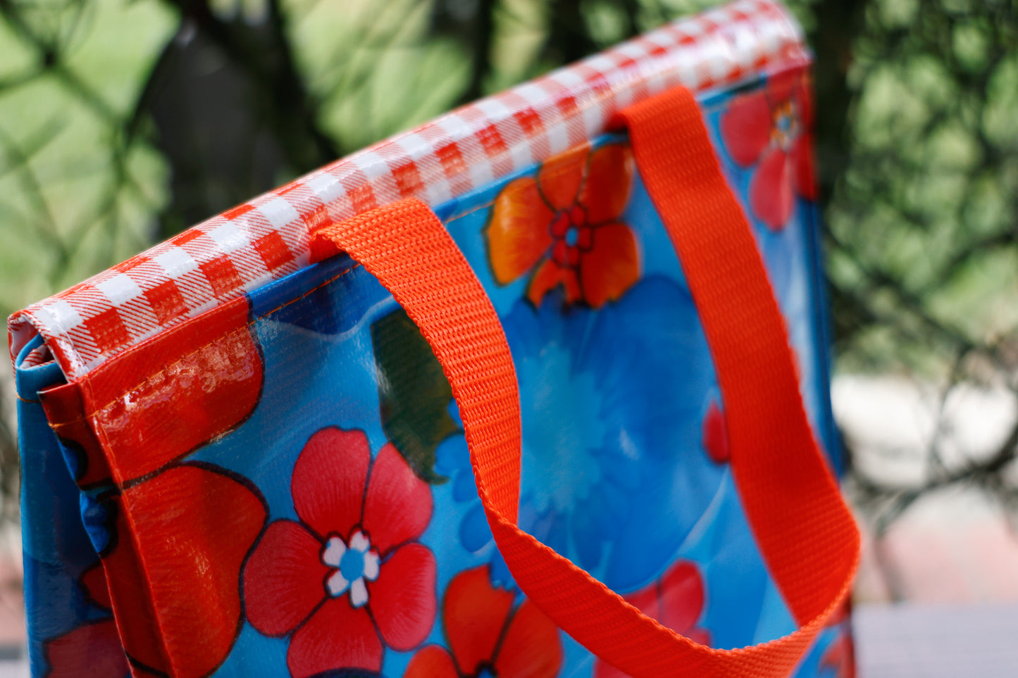 Oilcloth Insulated Lunch Bag - Blue Flora