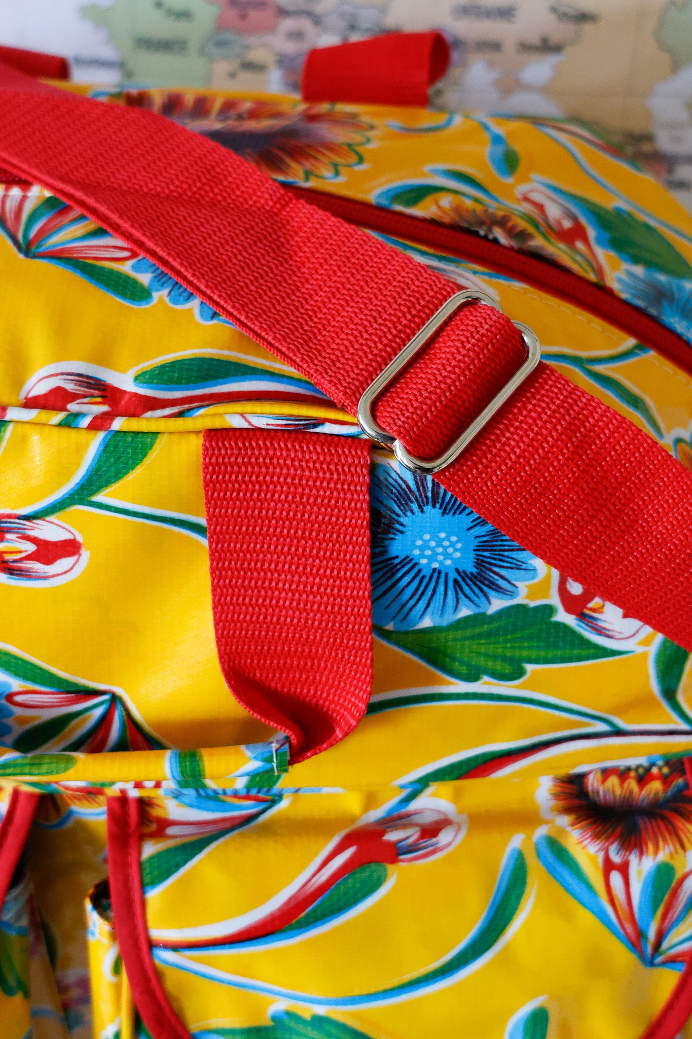 Oilcloth Carryall Bag - Yellow Spring Bloom