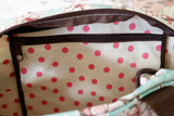 Oilcloth Carryall Bag - Seafoam Cherry Blossom