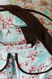 Oilcloth Carryall Bag - Seafoam Cherry Blossom