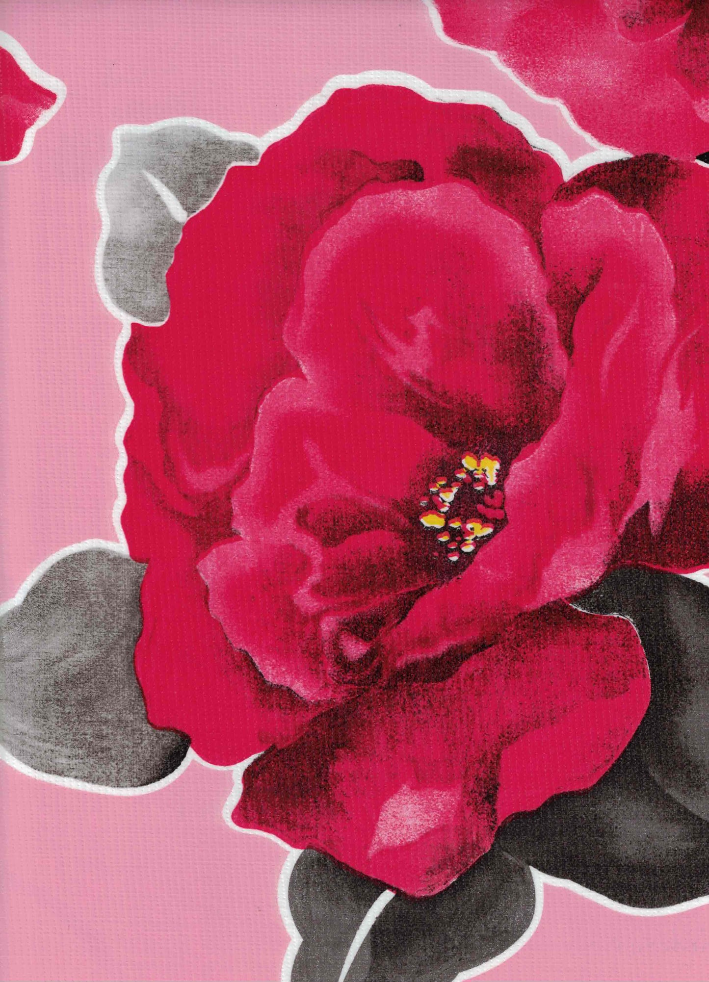 Pink Magenta Blossom Oilcloth Fabric