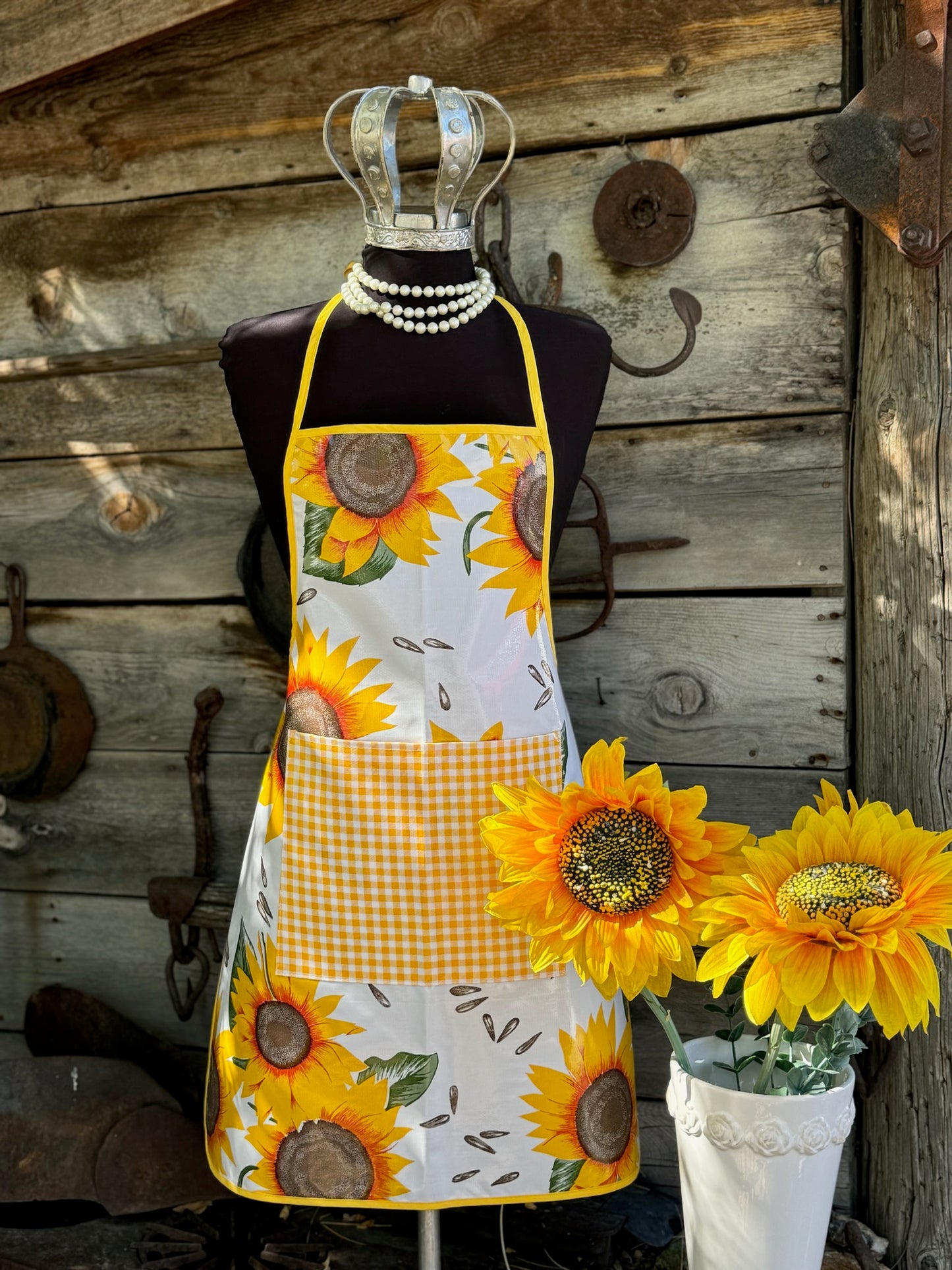 Sunflower Oilcloth Chef Apron