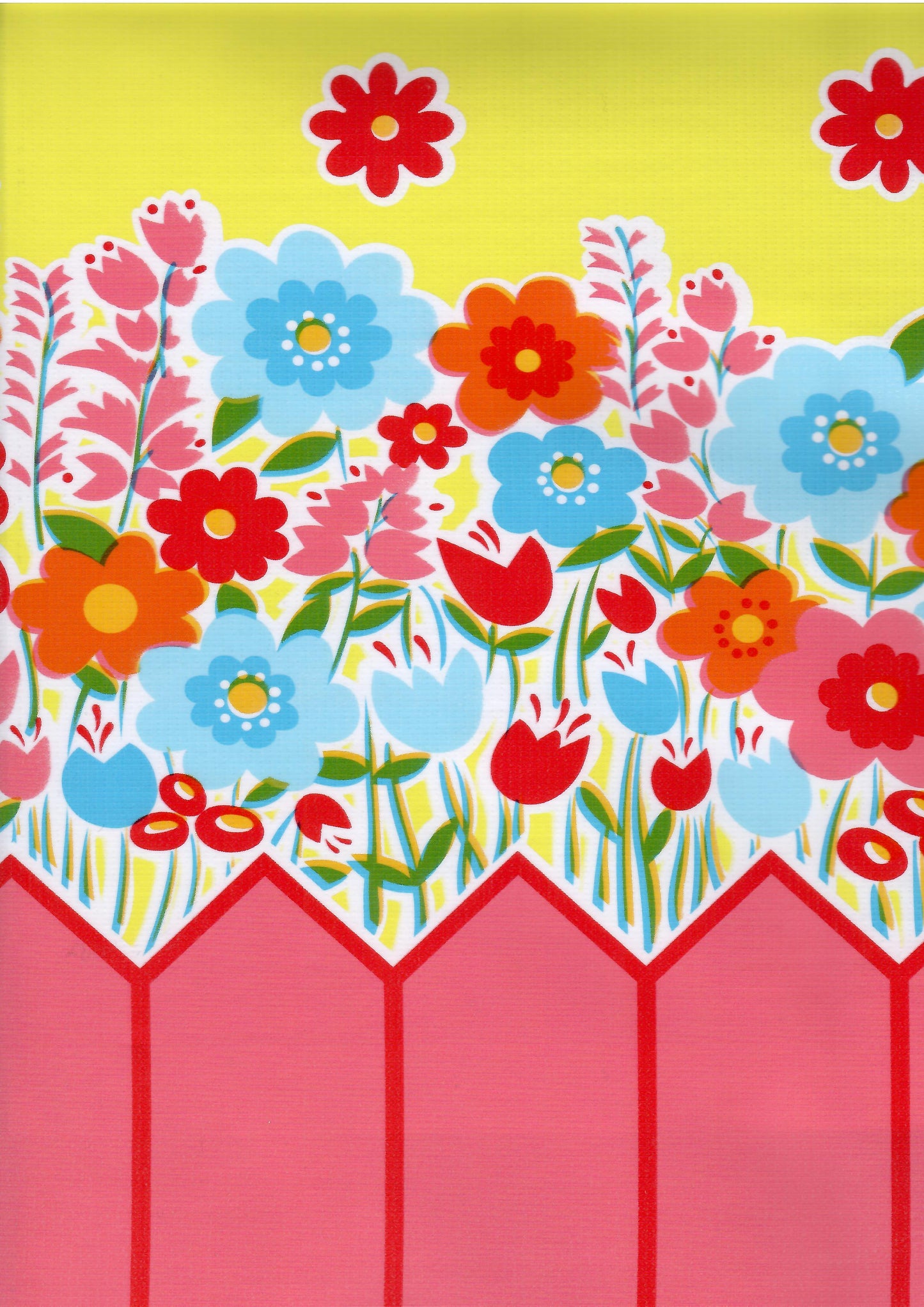 Yellow Dutch Flowers Oilcloth Fabric