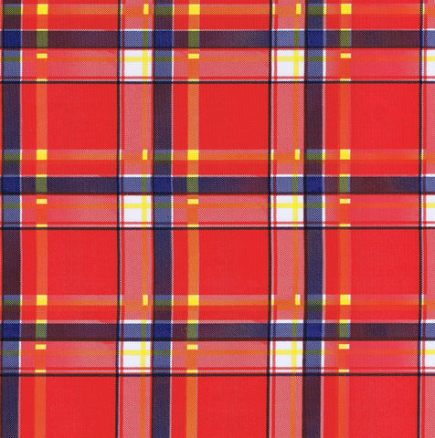 Red Tartan - Plaid Oilcloth Fabric