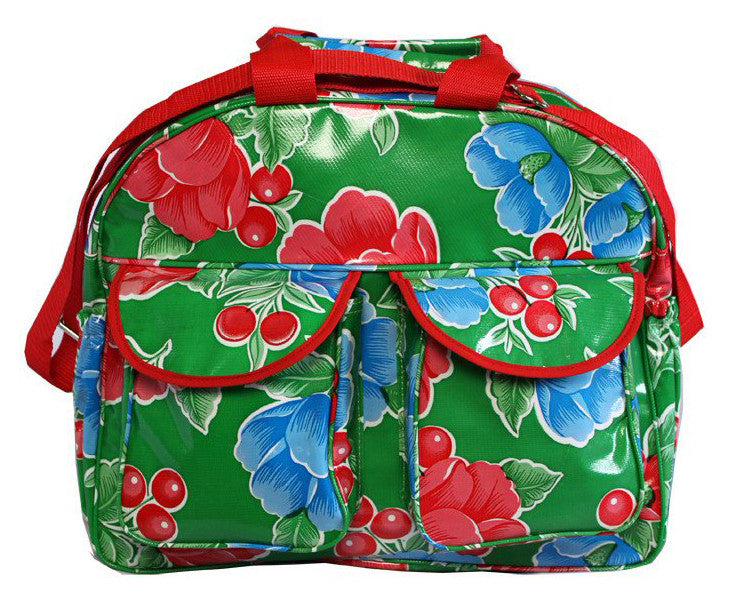 Oilcloth Carryall Bag - Green Poppy