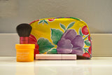 Yellow Poppy Oilcloth Cosmetic Bag Combination Set - Small Cosmetic Bag & Pouch