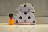 Silver and Black Confetti Oilcloth Combination Set - Mini and Small Cosmetic Bag, Small Pouch