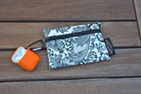 Small Oilcloth Lined Pouch -Black and White Toile