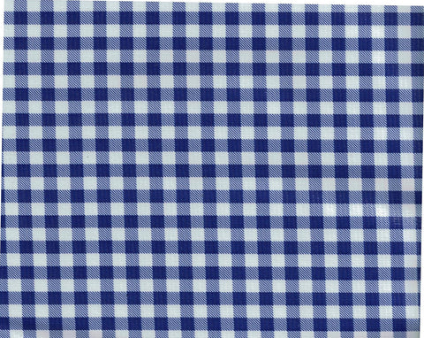 Navy Gingham Oilcloth Fabric