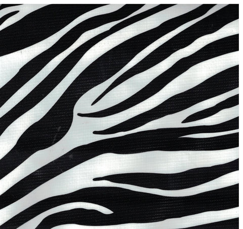 Black Zebra Oilcloth Fabric