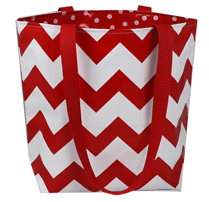 Red Chevron Oilcloth Fabric