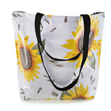 Reversible Oilcloth Totebag - Sunflowers with Black Gingham - Two Sizes