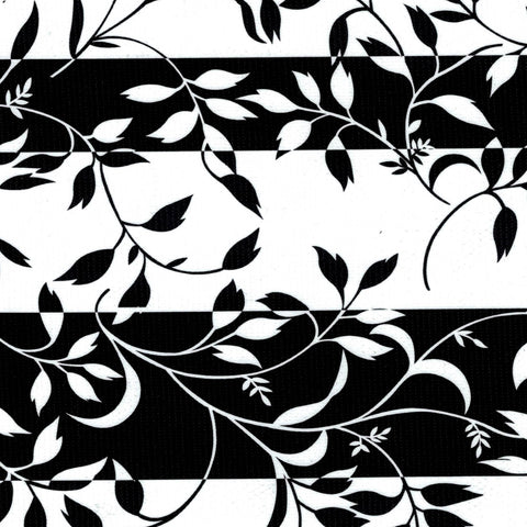 Black Spanish Vines Oilcloth Fabric