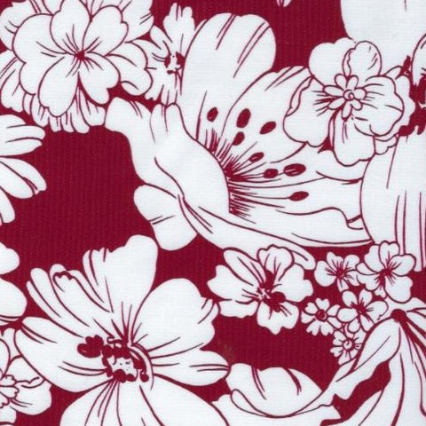 Burgundy Chantilly Oilcloth Fabric