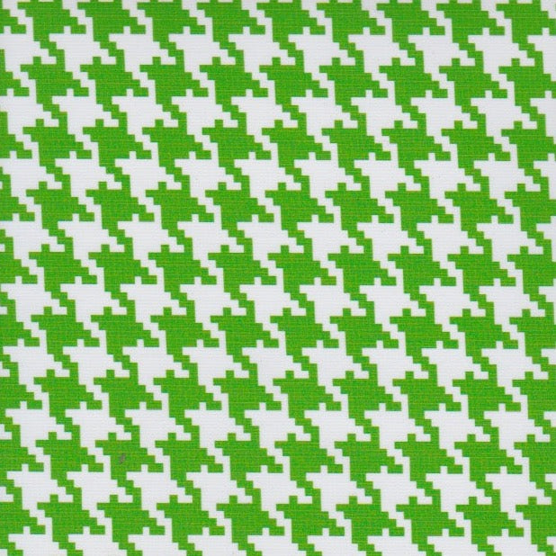 Green Houndstooth Oilcloth Fabric