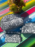 Toile Oilcloth Combination Set - Mini and Small Cosmetic Bag, Small Pouch