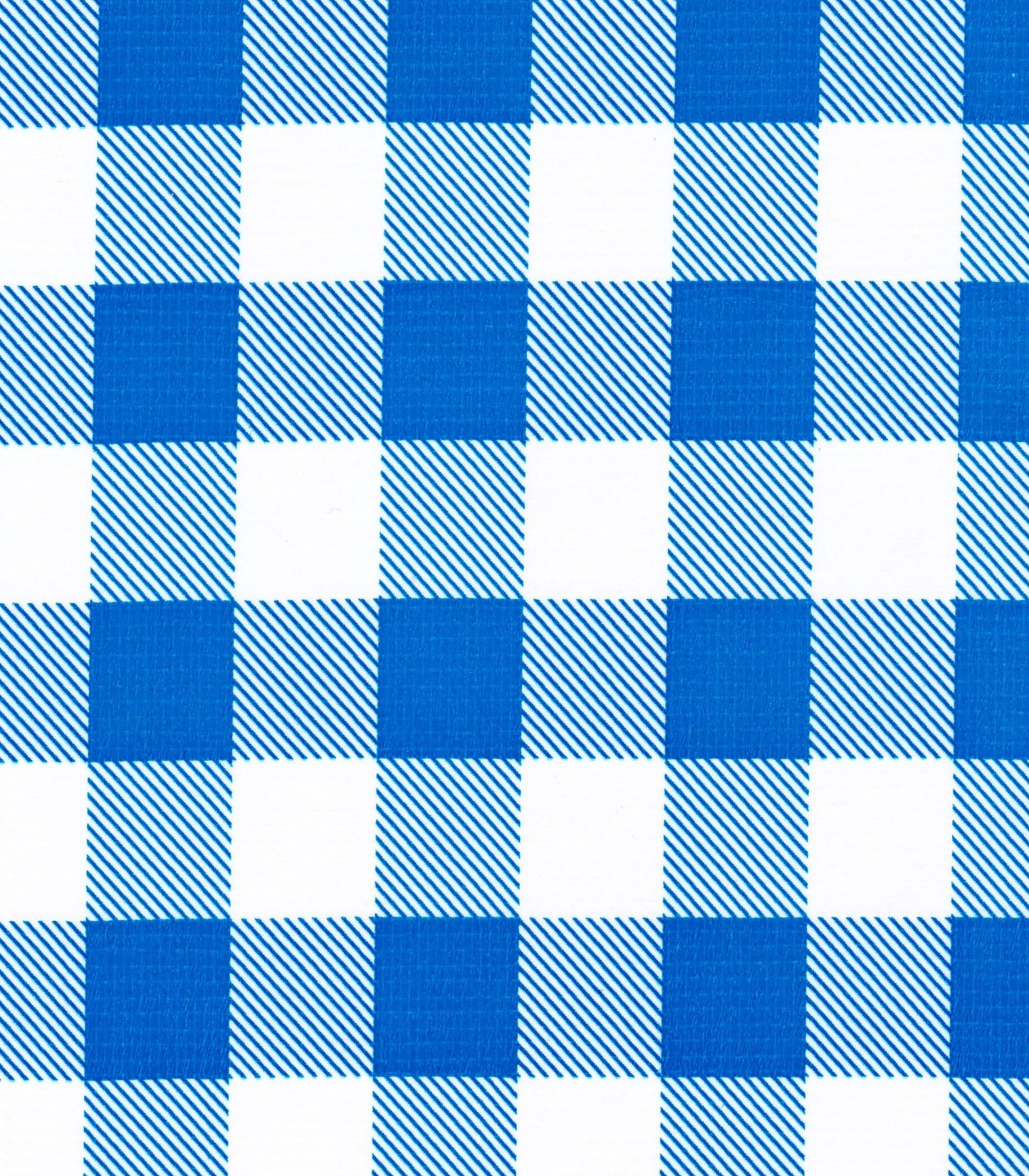 Blue Cafe Check Oilcloth Fabric