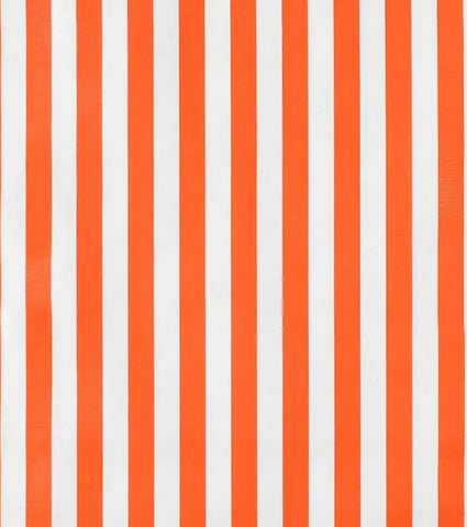 Orange Stripe Oilcloth Fabric