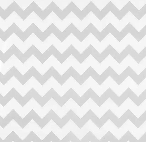 Silver Chevron Oilcloth Fabric