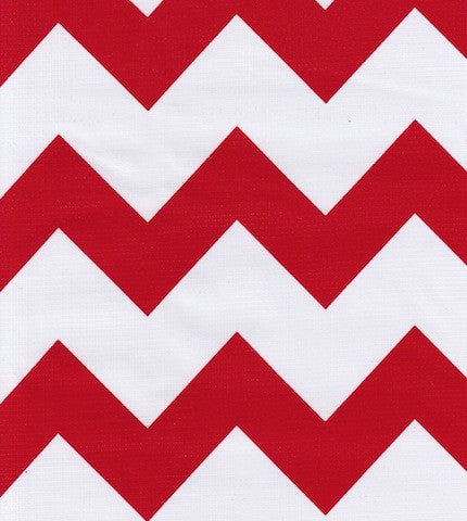 Red Chevron Oilcloth By The Yard