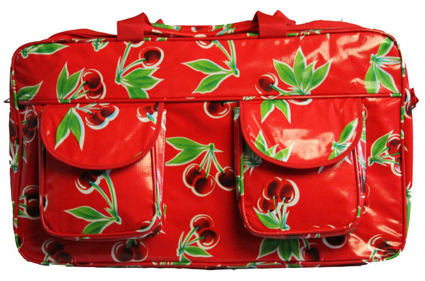 Oilcloth Weekender Bag - Red Cherry