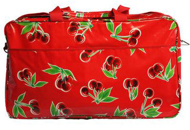 Oilcloth Weekender Bag - Red Cherry