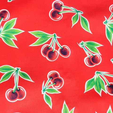 Red Cherry Oilcloth Fabric