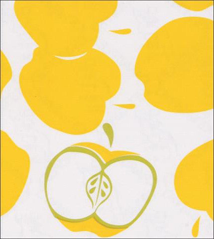 Yellow Apples Oilcloth Fabric