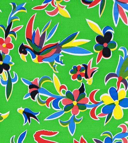 Green Oaxaca Oilcloth Fabric