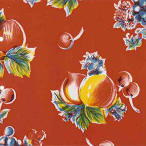Red Pears and Apples Oilcloth Fabric