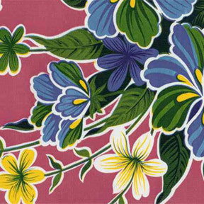 Pink Hibiscus Oilcloth Fabric