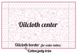 84" x 56"  Custom Oilcloth Tablecloth with Oilcloth Borders- choose your prints