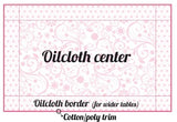 84" x 56"  Custom Oilcloth Tablecloth with Oilcloth Borders