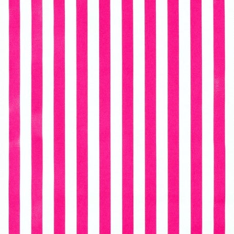 Pink Stripe Oilcloth Fabric