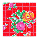 Red Rose Oilcloth Fabric