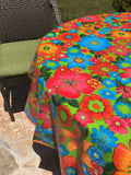 60" Round Custom Oilcloth Tablecloth - Border Optional