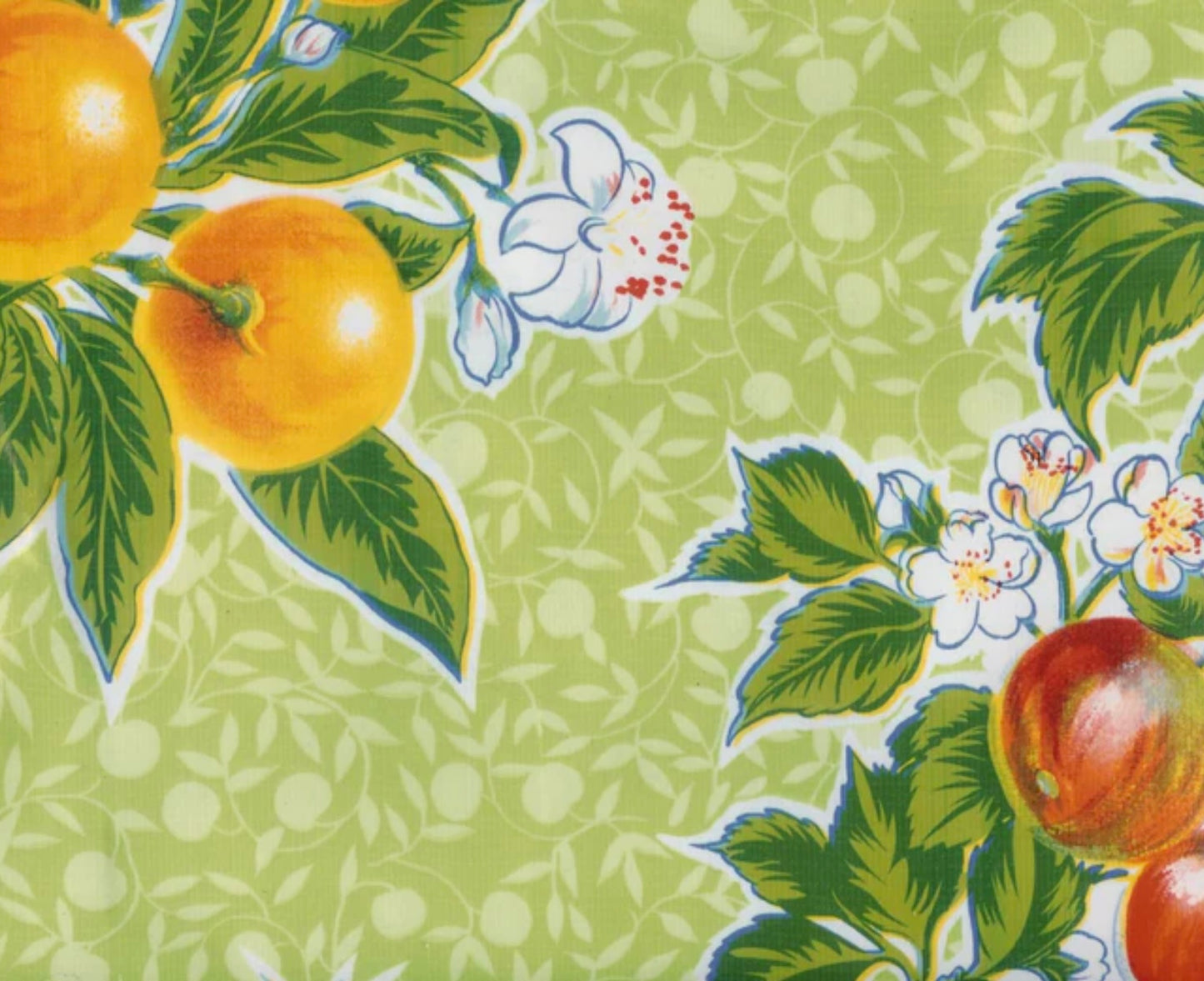 Lime Summer Fruit Oilcloth Fabric