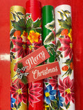 Gold Vintage Christmas Oilcloth Fabric