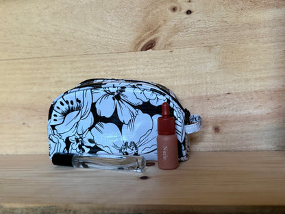 Black Chantilly Oilcloth with Confetti Combination  Set - Mini Cosmetic Bag & Small Pouch