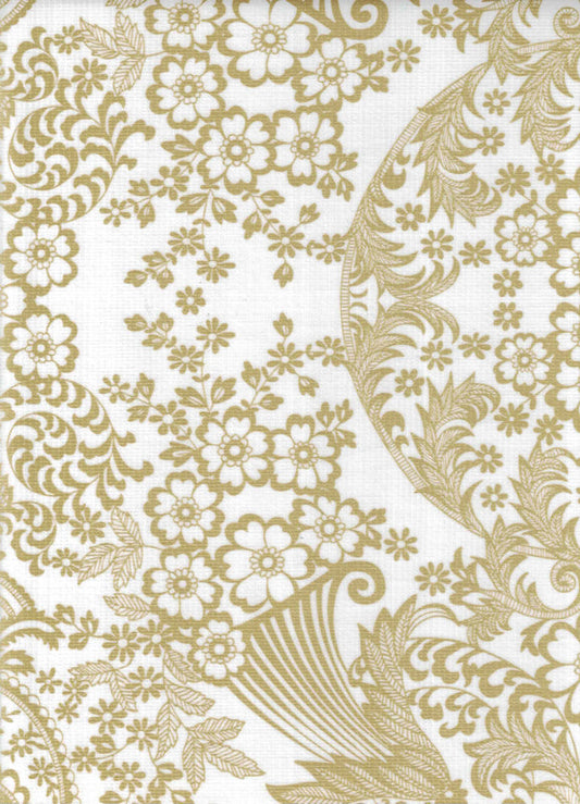 Gold Toile Oilcloth Fabric