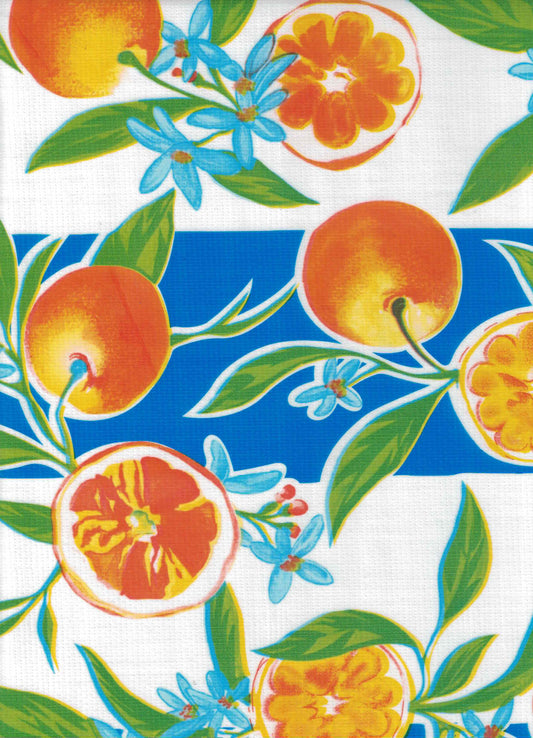 Blue and White Sevilla Oilcloth Fabric