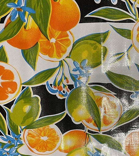 Black and White Sevilla Oilcloth Fabric