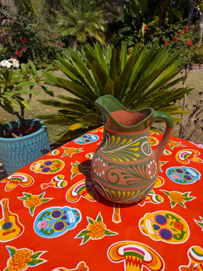 Orange Skulls Oilcloth Tablecloths