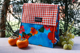 Oilcloth Insulated Lunch Bag - Blue Flora
