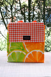 Oilcloth Insulated Lunch Bag - Citrus Spill