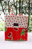 Oilcloth Insulated Lunch Bag - Red Cherry