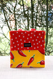 Oilcloth Insulated Lunch Bag - Yellow Chilis